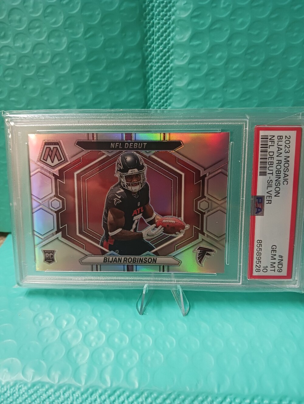 2023 PANINI Mosaic Bijan Robinson  RC Debut Silver Graded Card - PSA Gem Mint 10